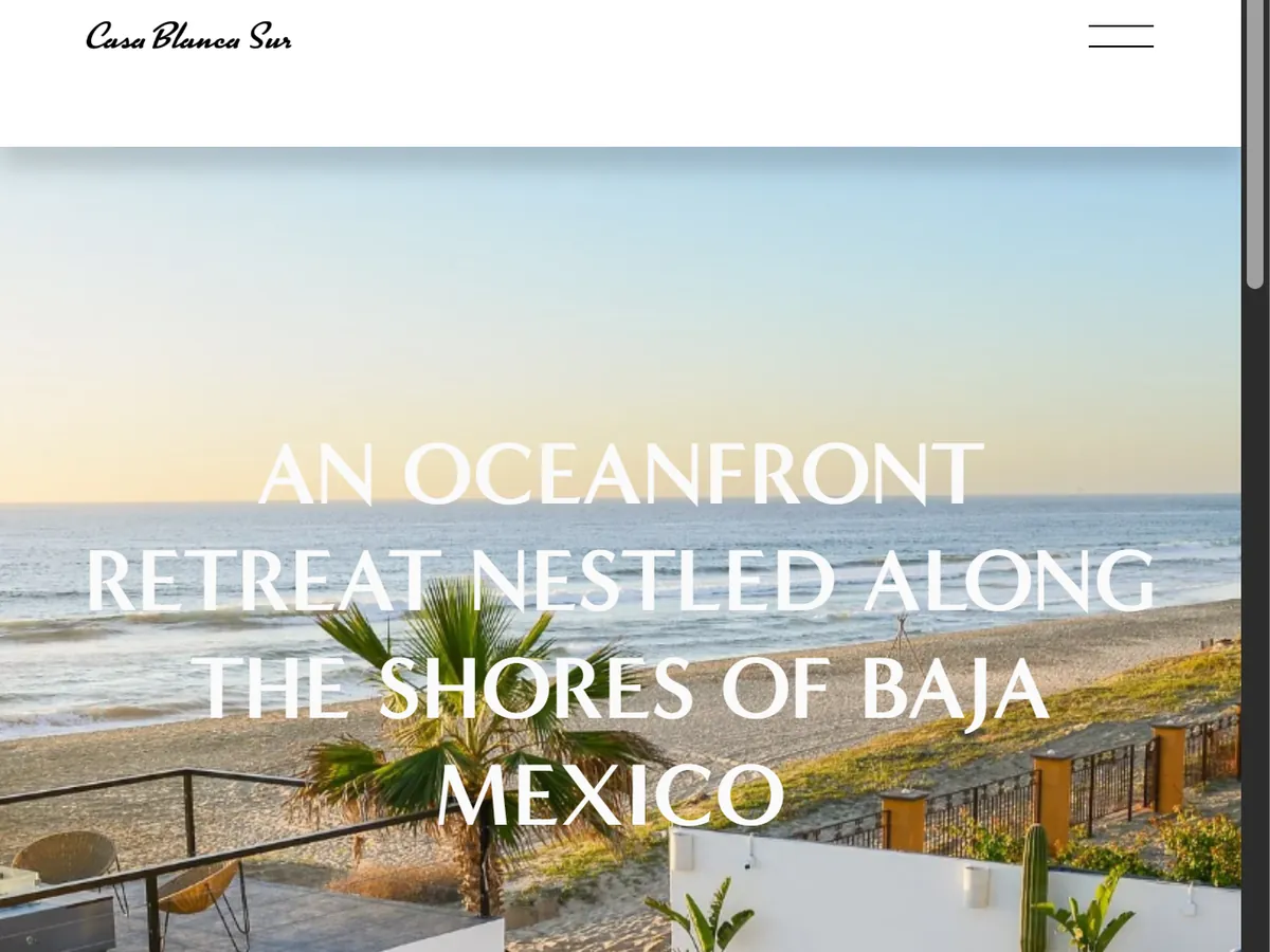 Casa Blanca Sur oceanfront rental website