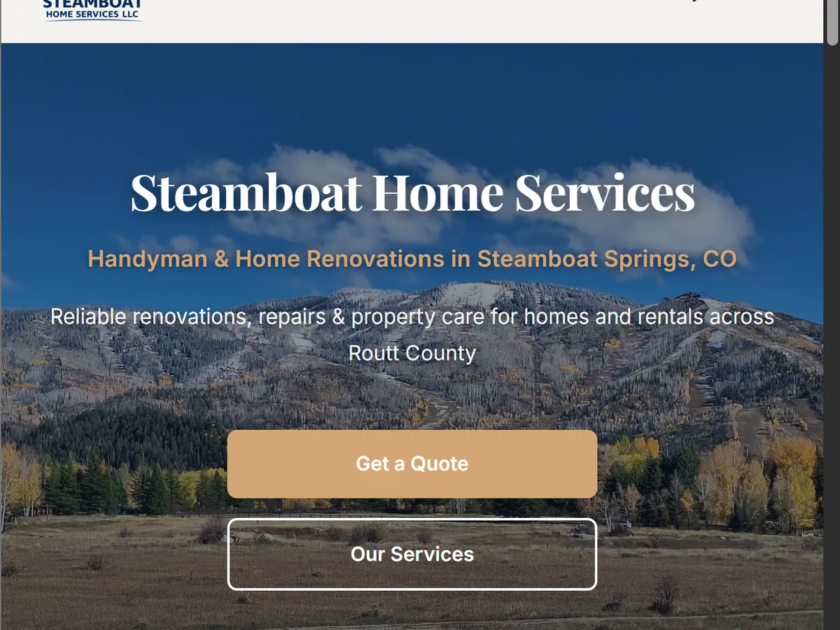 Steamboat Home Services website